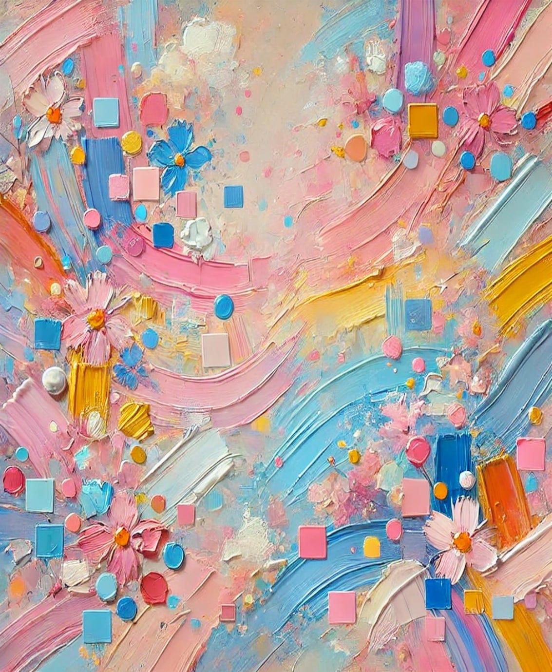 Sakura abstract art on ETSY