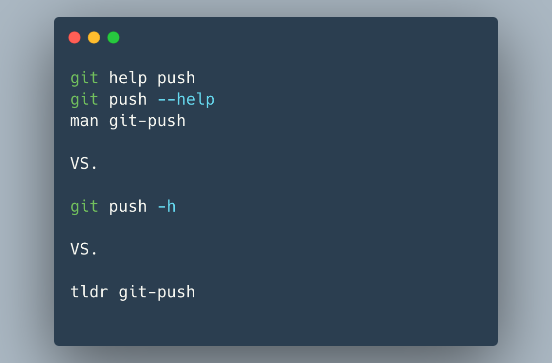 help, h, help, man; Matter of knowing git helpers in terminal by