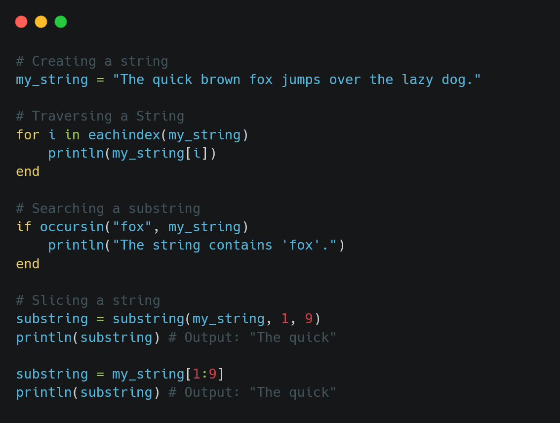 Julia 101. Lesson 06 Working with Strings by MUHAMMAD SALMAN KABIR