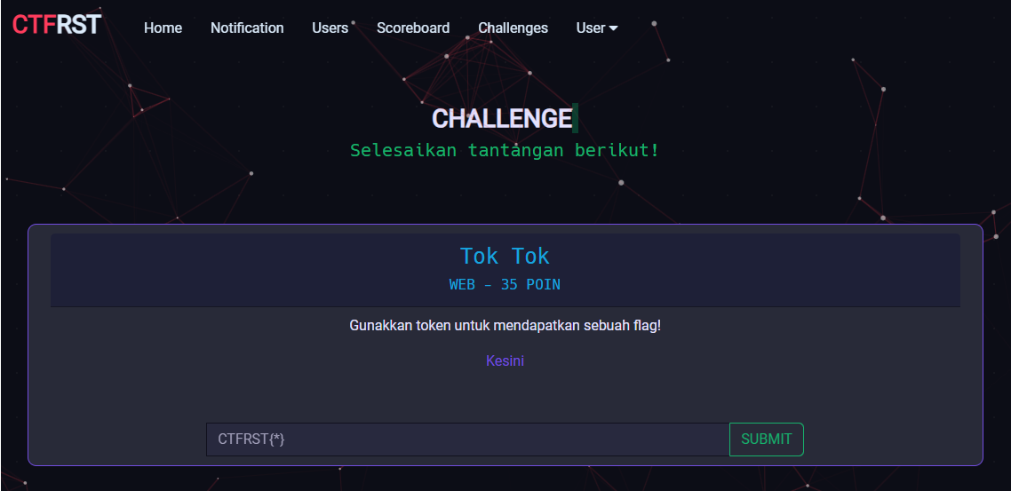 Tok Tok | WriteUp CTFRST Rajawali CTF | By WanZKey