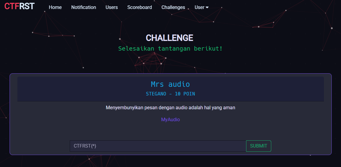 Mrs audio | WriteUp CTFRST Rajawali CTF | By WanZKey