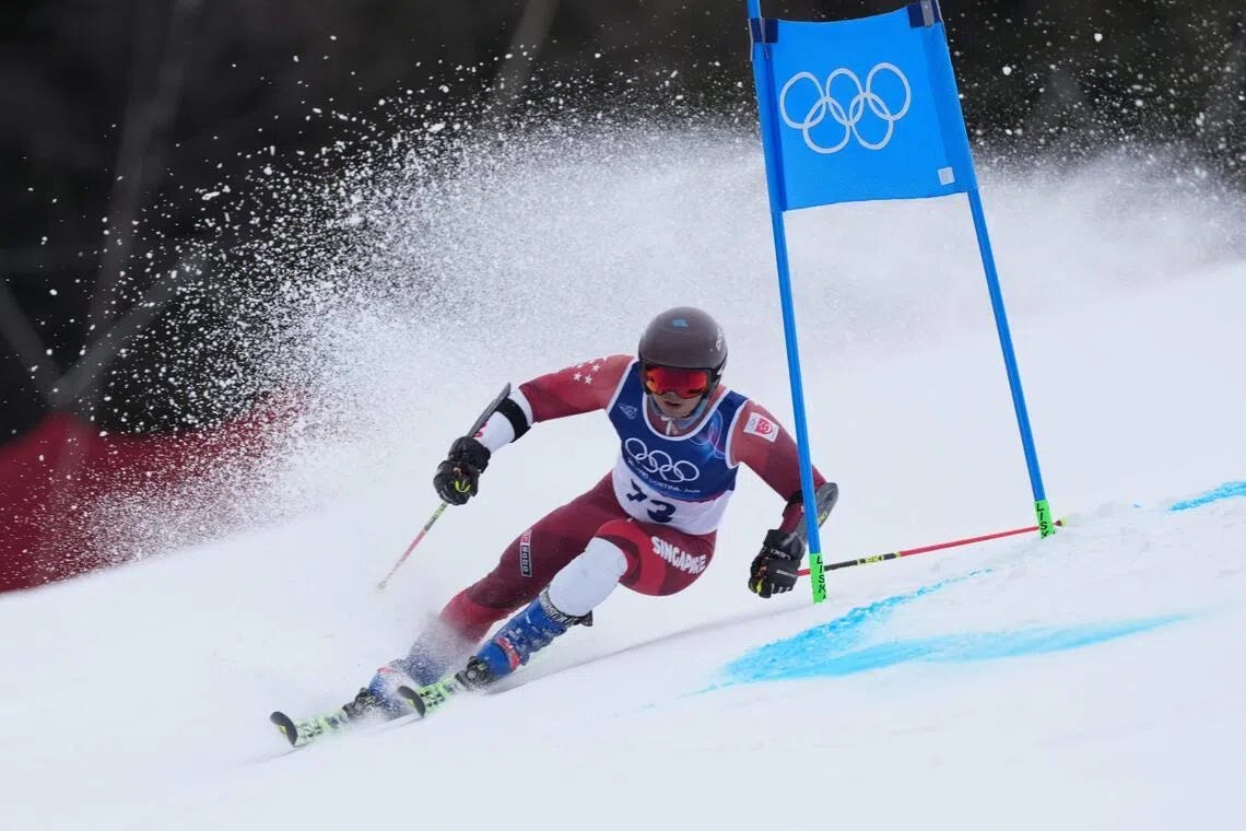씨유티비스포츠- Faiz Basha Powers Through Snowy Slalom to Finish 35th at Winter Olympics