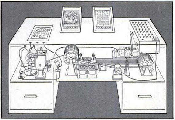 Drawing of Vannevar Bush’s concept, The Memex