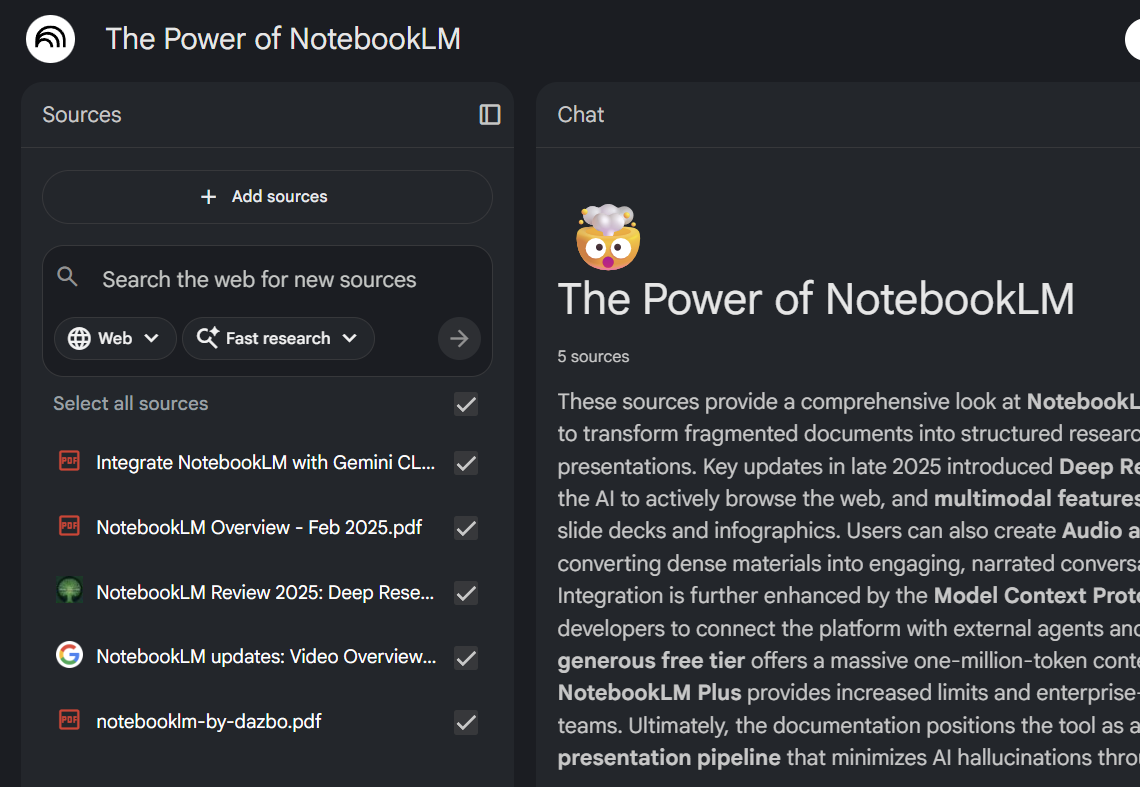 Sources in my notebook — with one more!