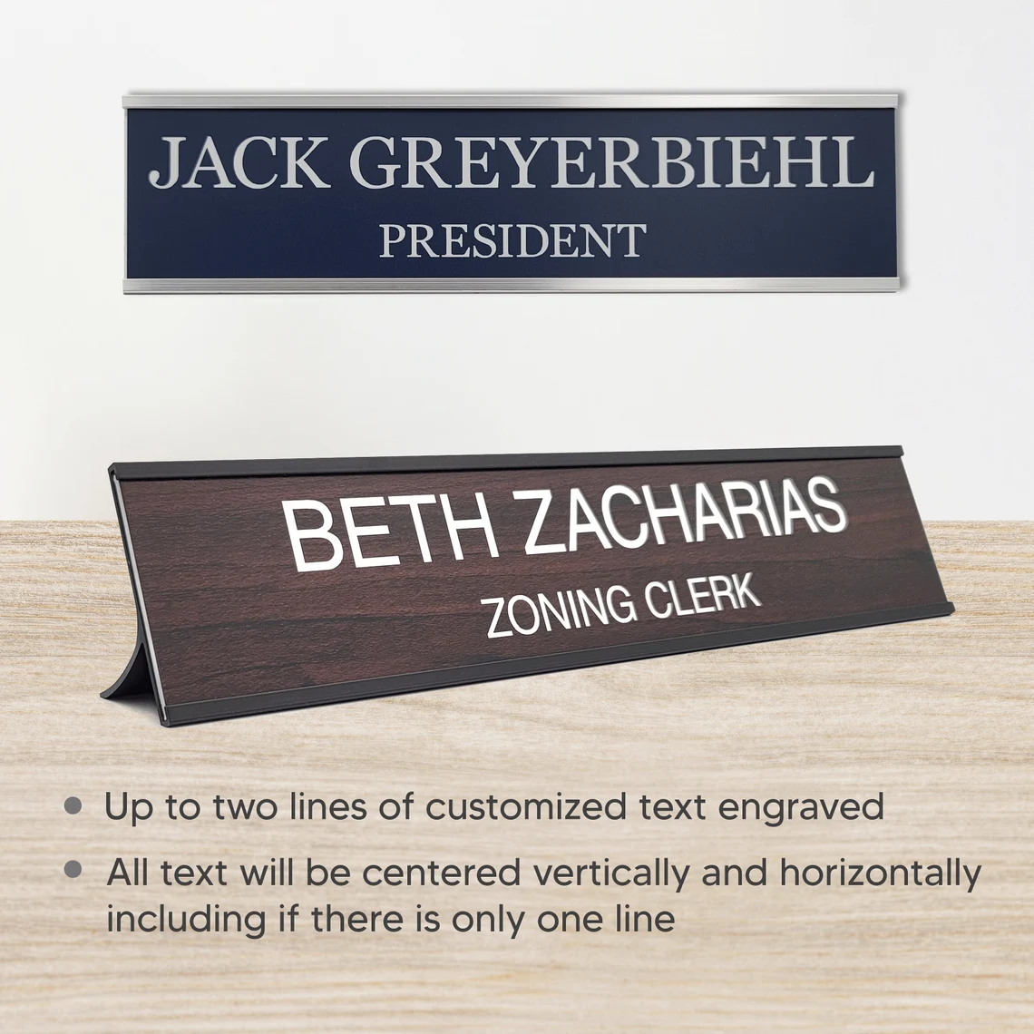 Desk Name Plate Holder Plastic — Engraving International