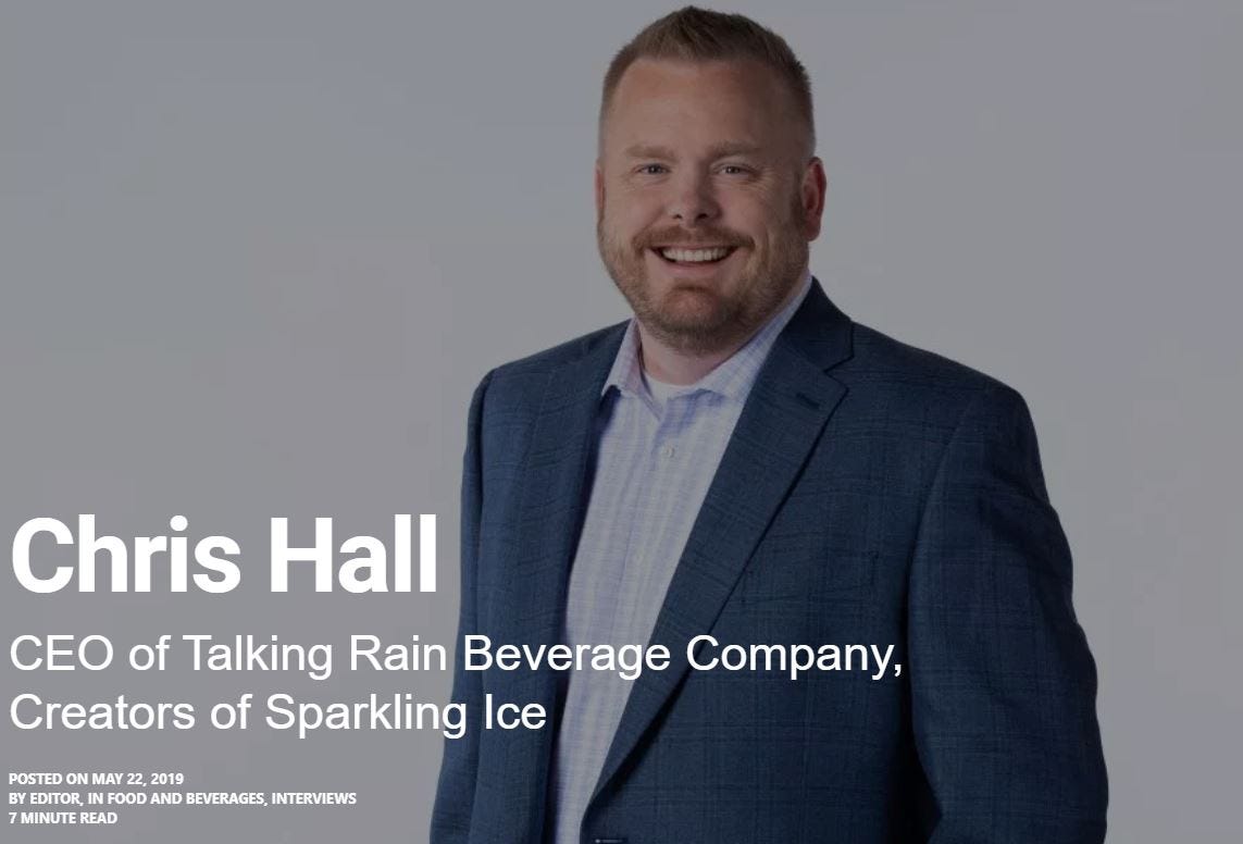 Chris Hall. CEO of Talking Rain Beverage Company… | by Talking Rain