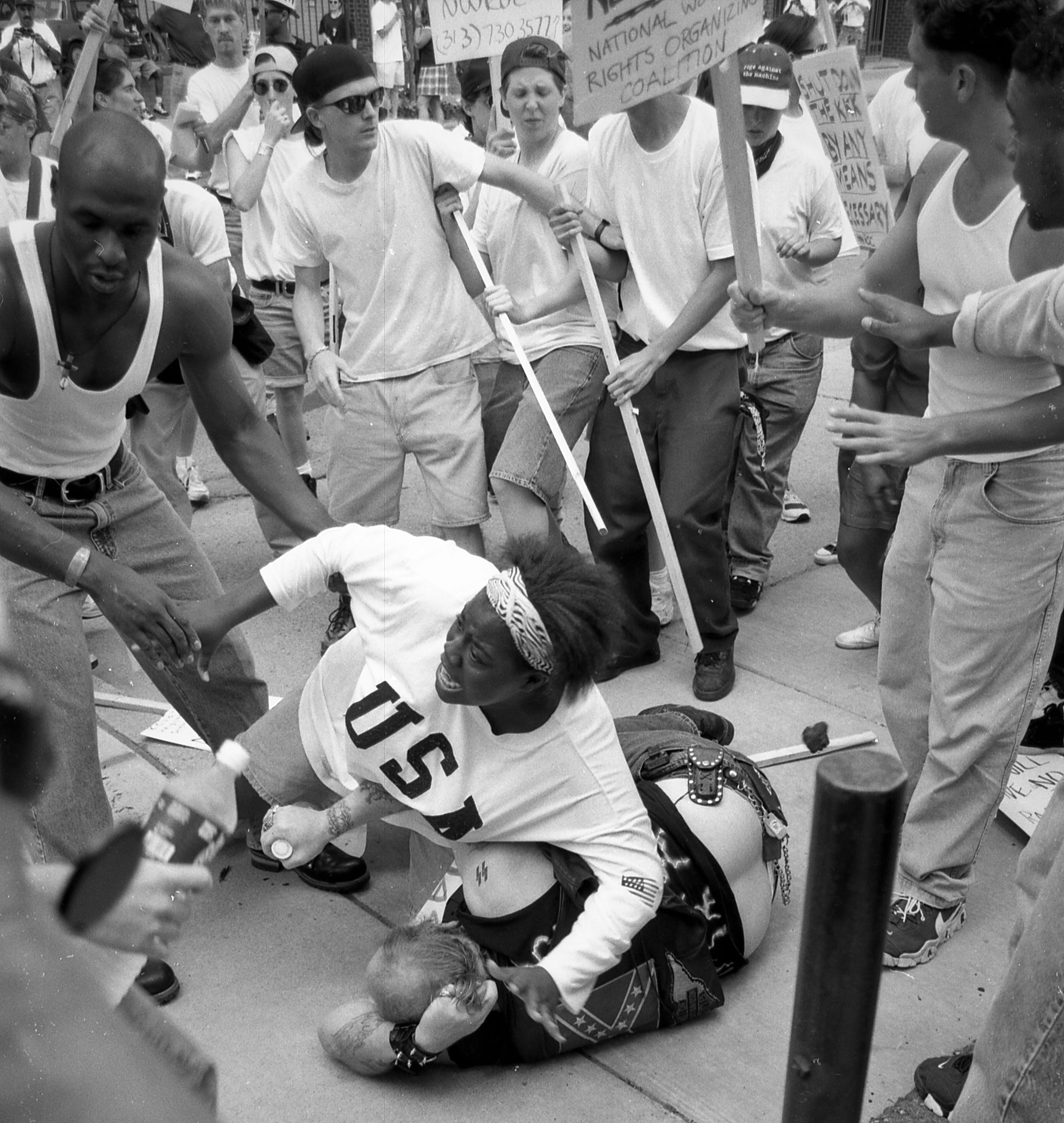 She was there to protest the KKK. She ended up saving a white