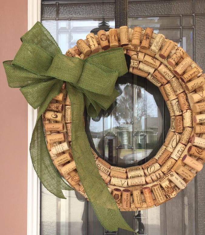 DIY Wine Crafts: The Wreath. The piles of saved wine corks finally… | by  Carrie Honaker | Medium