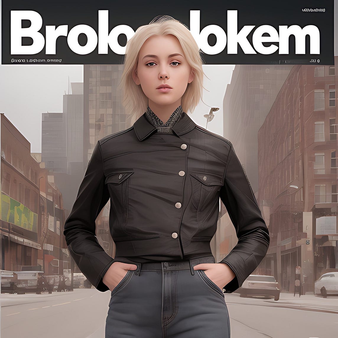 An illustration of a look like Brooklyn magazine cover generated by AI