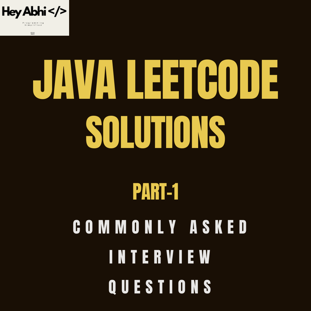 Java LeetCode Solutions Part 1