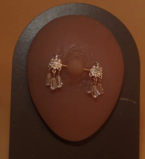 Letter k sale nipple rings