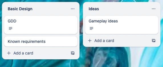 Unity Tips — Using Trello for Projects — Contd.