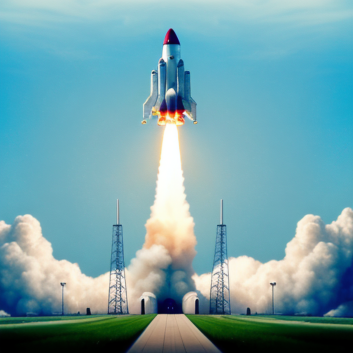 Rocket blasting off