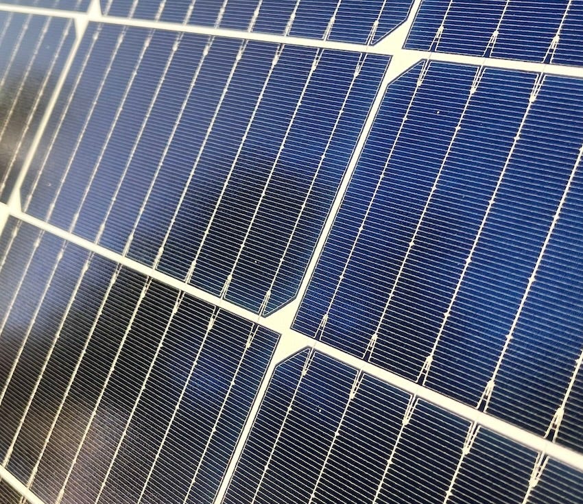 IMAGE: A closeup of one of the seventeen solar panels on my roof