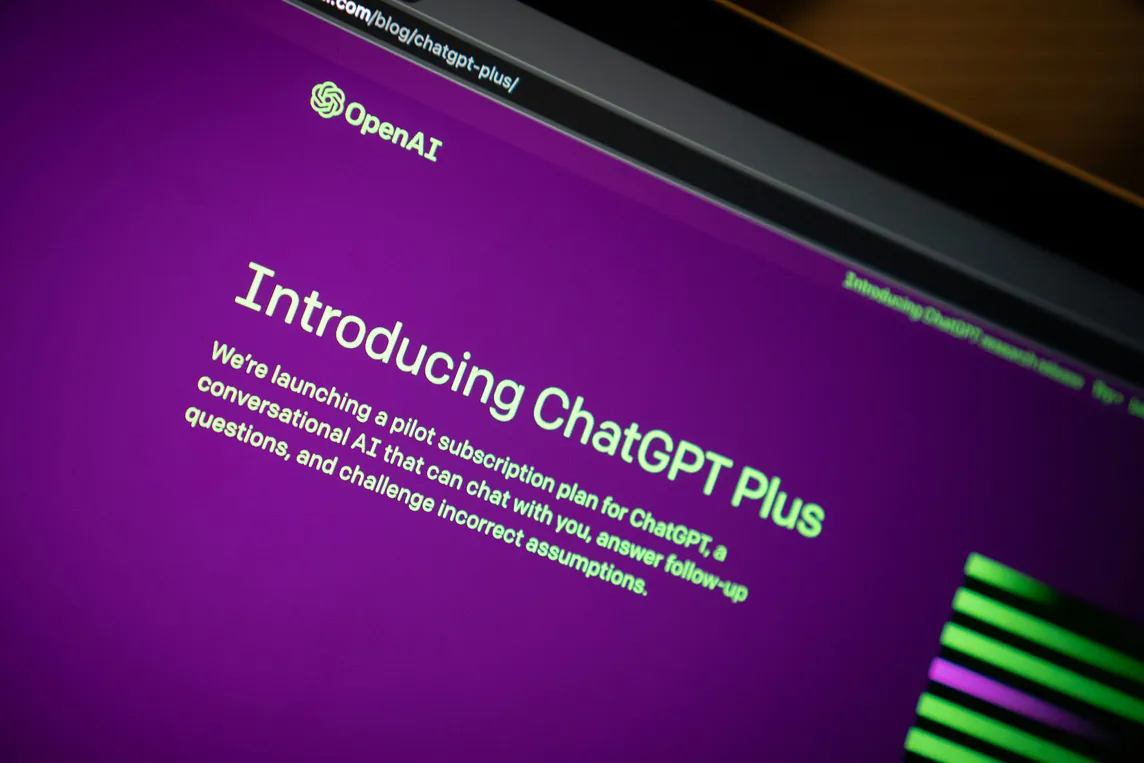A photo showing the sign-up page for a subscription to ChatGPT Plus.
