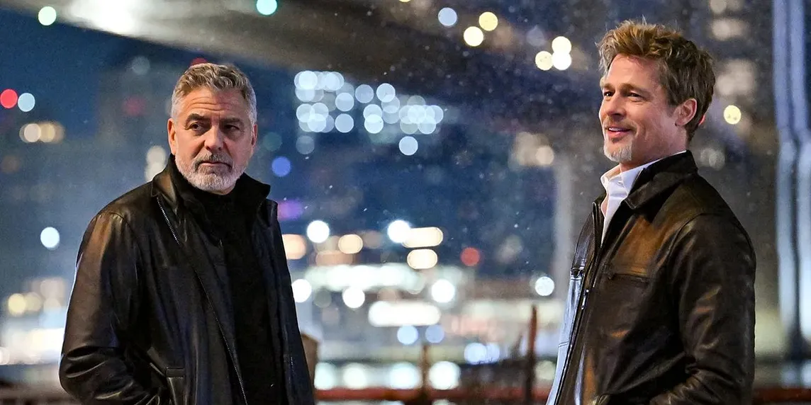 George Clooney and Brad Pitt in “Wolfs”