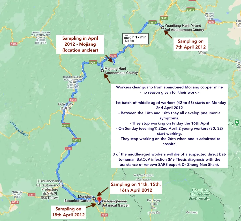 WIV, EcoHealth, the Mojiang ‘miners’ cases and a bat sampling trip in April 2012