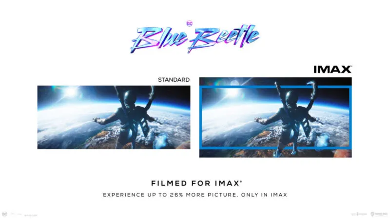 Blue Beetle IMAX comparison image