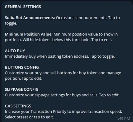 SUIBABot: The Telegram Trading Bot for the SUI Network