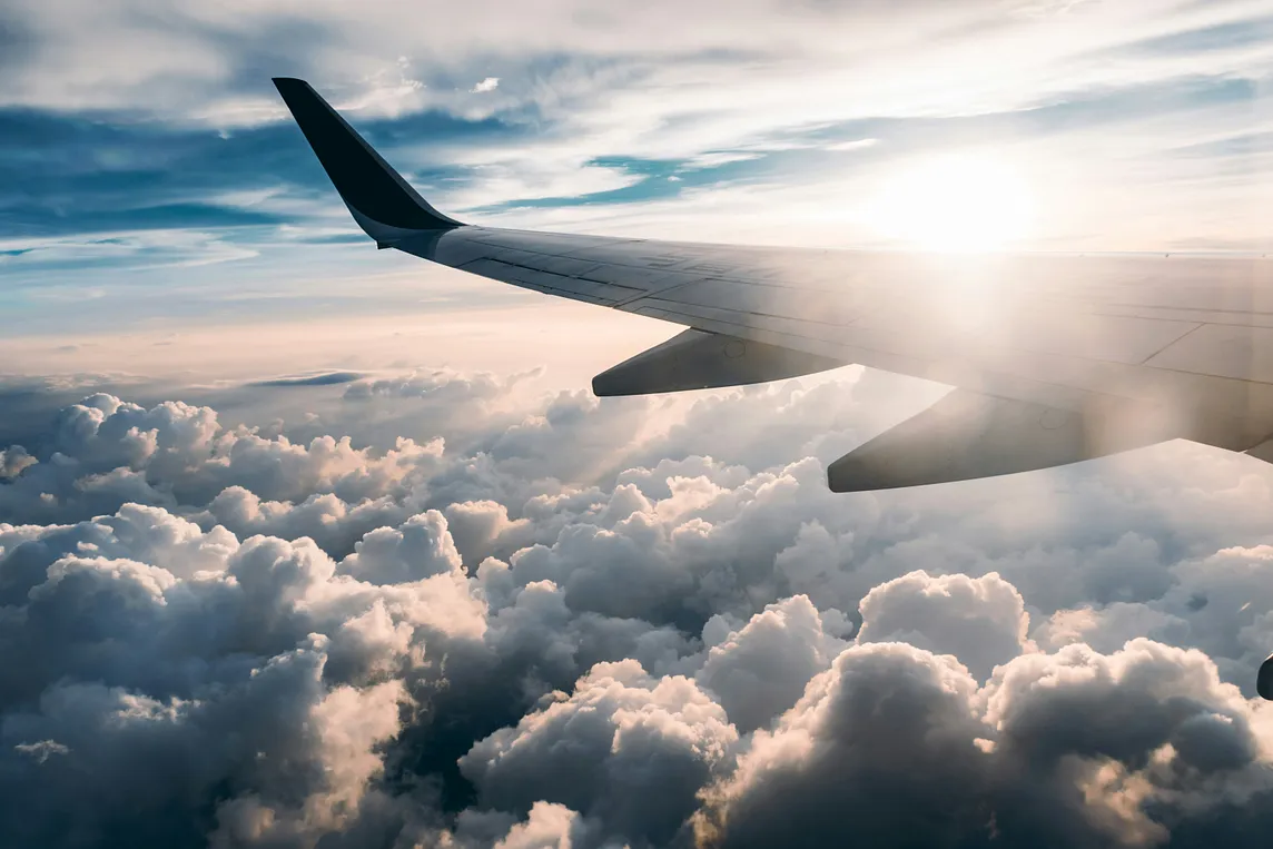 airplane above the clouds