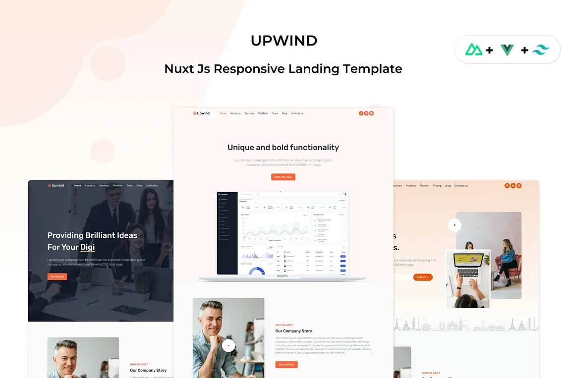 Upwind — Nuxt Js Landing Page Template