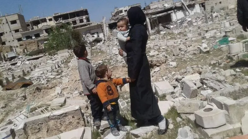 A young Syrian widow from Eastern Ghouta on her forced displacement