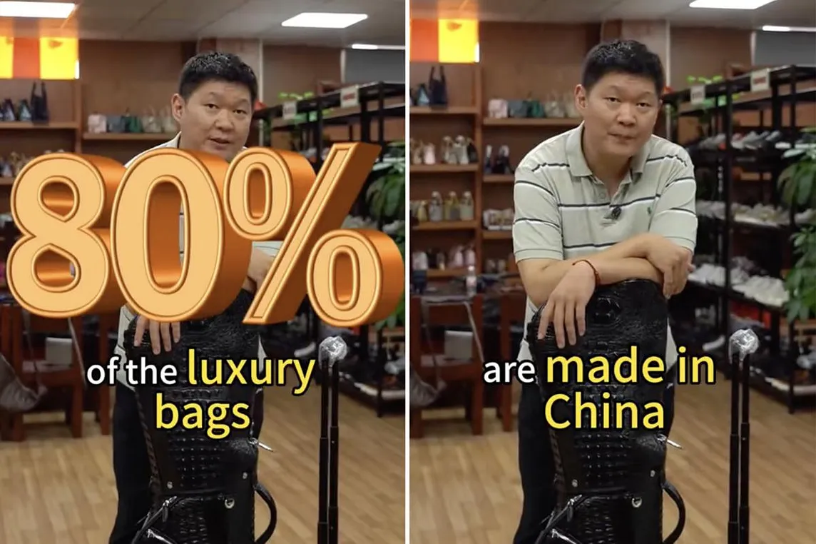 Chinese TikToker claiming 80% of luxury bags are made in china.