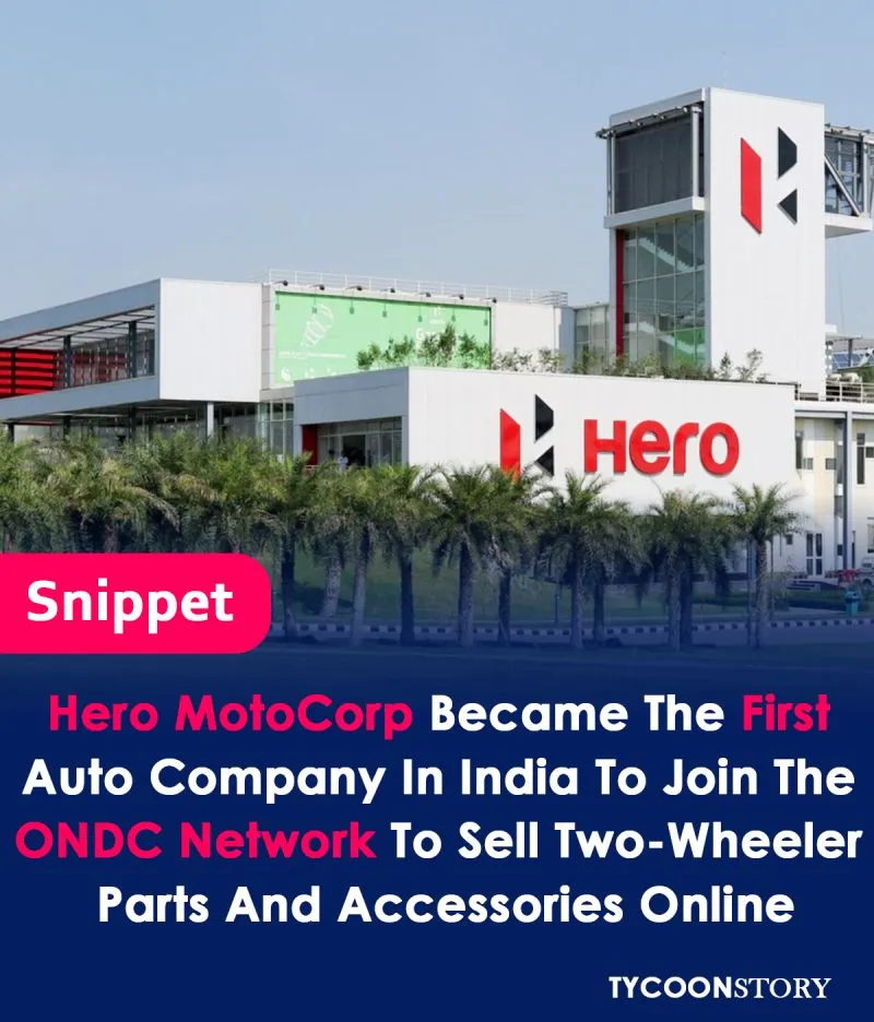 Hero MotoCorp became the first automation firm in the nation to join the ONDC network on May 13