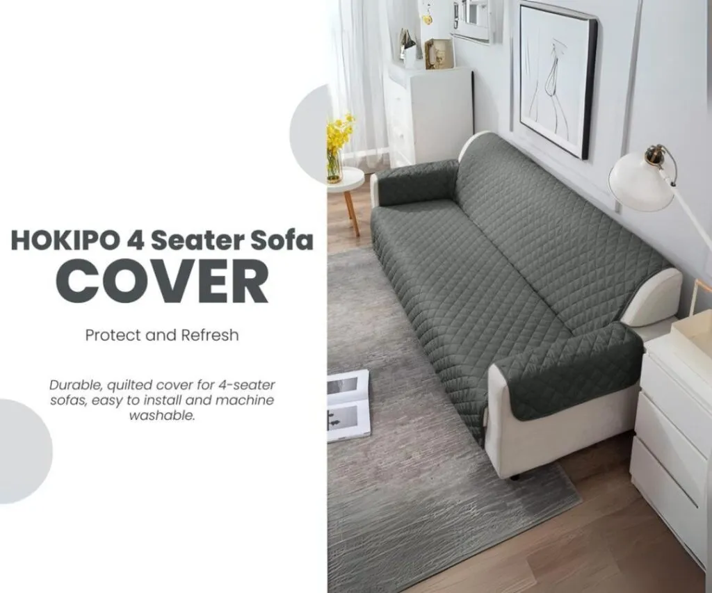 Refresh Your Living Room with the HOKIPO 4 Seater Quilted Polyester Sofa Cover Mat