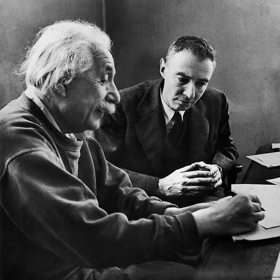 J. Robert Oppenheimer and Albert Einstein