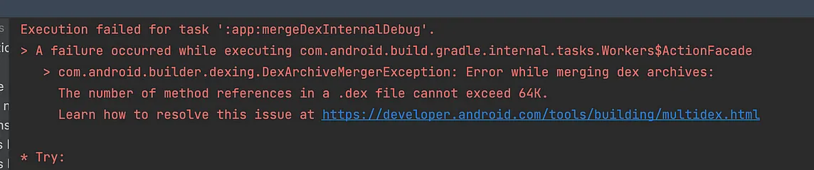 MultiDex — Cannot fit requested classes in a single dex file