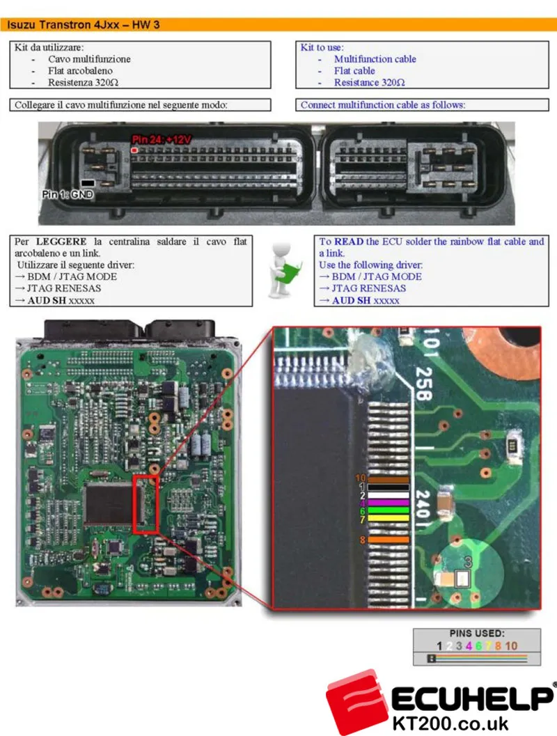 How to Read and Write Isuzu Transtron 4Jxx ECU Using KT200