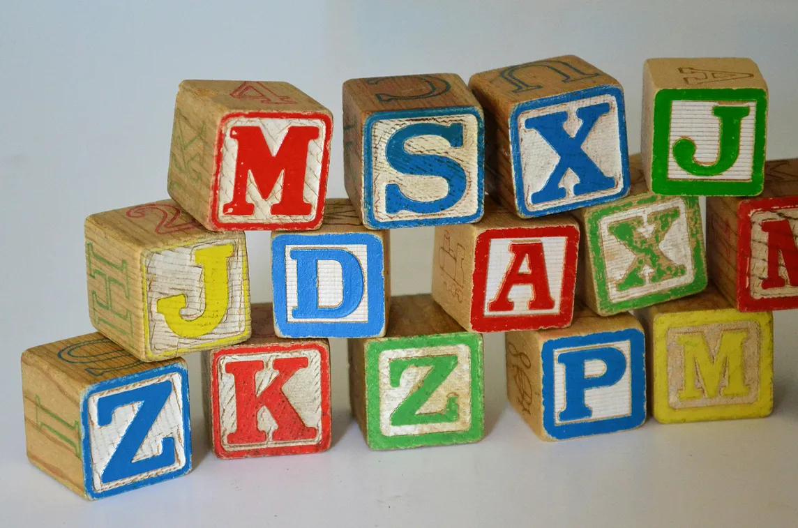 Alphabet blocks.