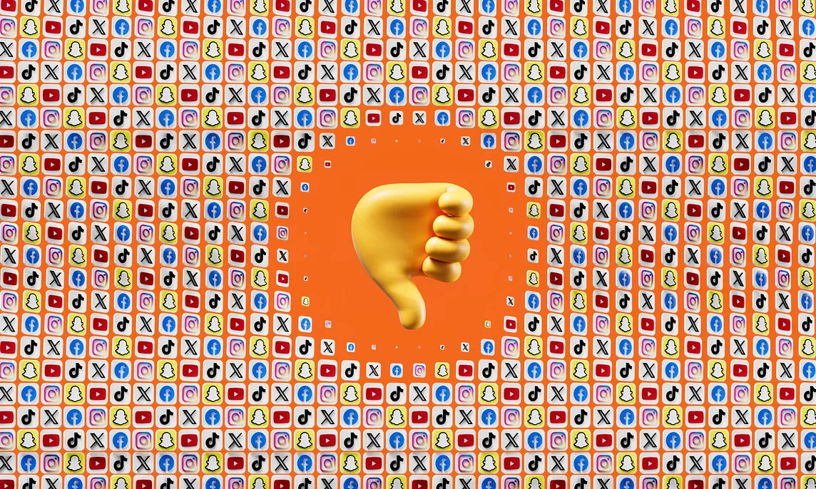 Colorful image of a “thumbs down” gesture