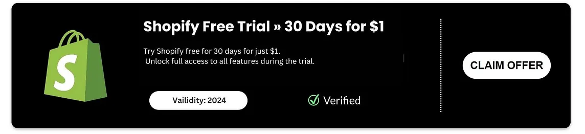 Shopify Free Trial » 30 Days for $1 (August-2024)