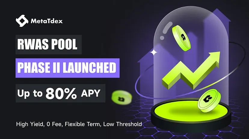 RWAS Pool went live on MetaTdex with up to 80% APY