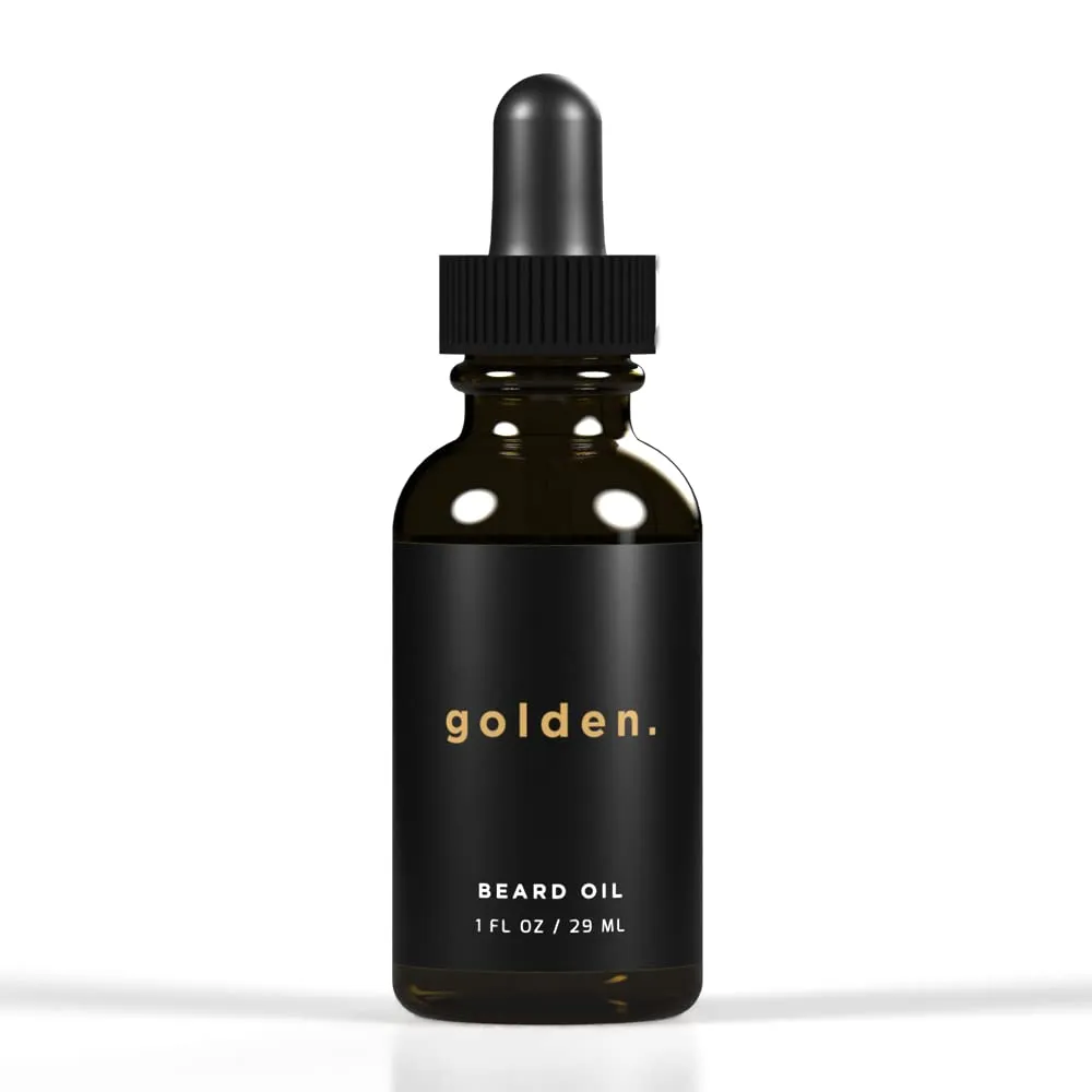 Golden Grooming Co. Beard Oil for Men - Nourishing  Organic Beard Moisturizer - Organic Oil for Beard Growth - All-Natural Formula with Vitamin E - Smooth and Soft Beard - 1 fl oz