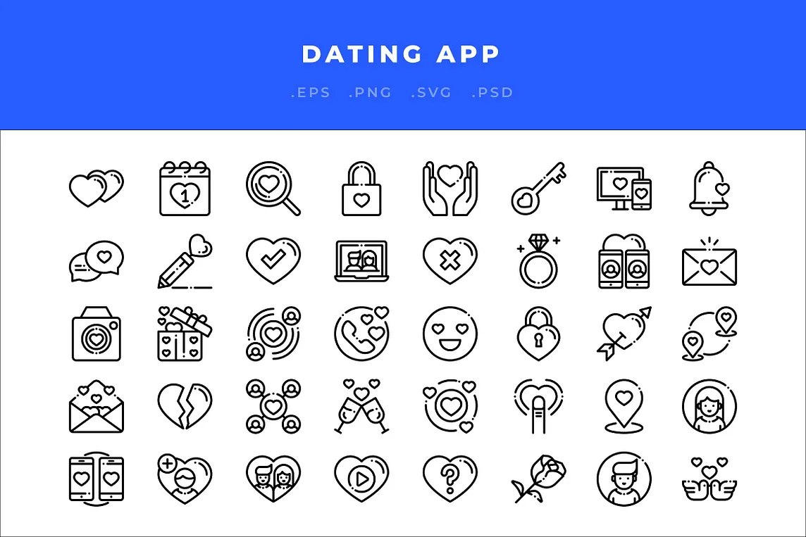 Dating App Icons Cover Image 1