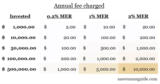 How Management Fees (MER) Impact Your Investment Returns Over Time