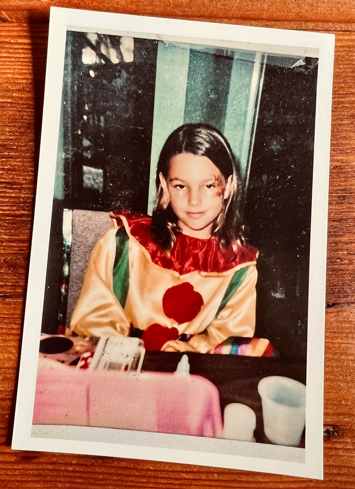 A young Jayde trying to make a clown suit feel rock ’n’ roll.