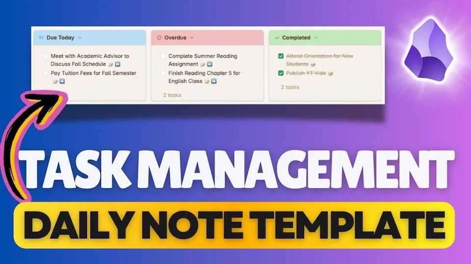 Daily Note Template for Task Management in Obsidian