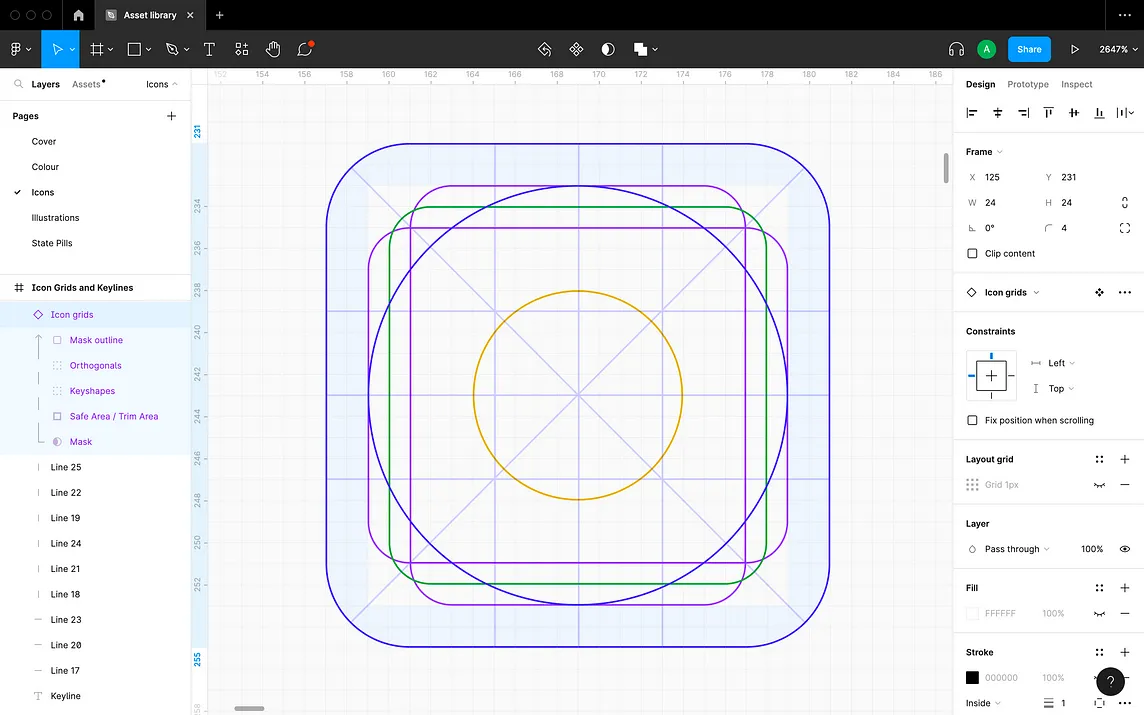 My understanding of icon grid and keyline