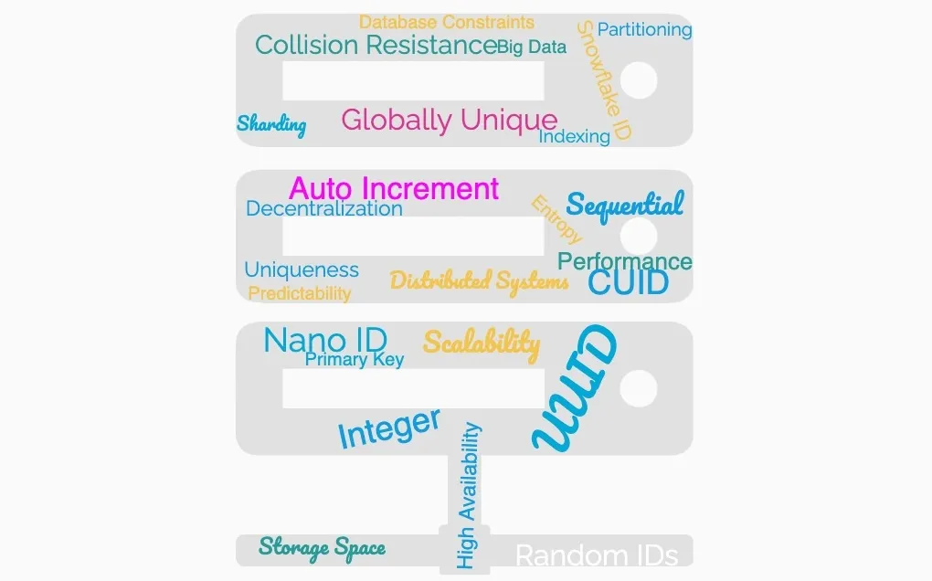 Word cloud of database identifiers and related terms