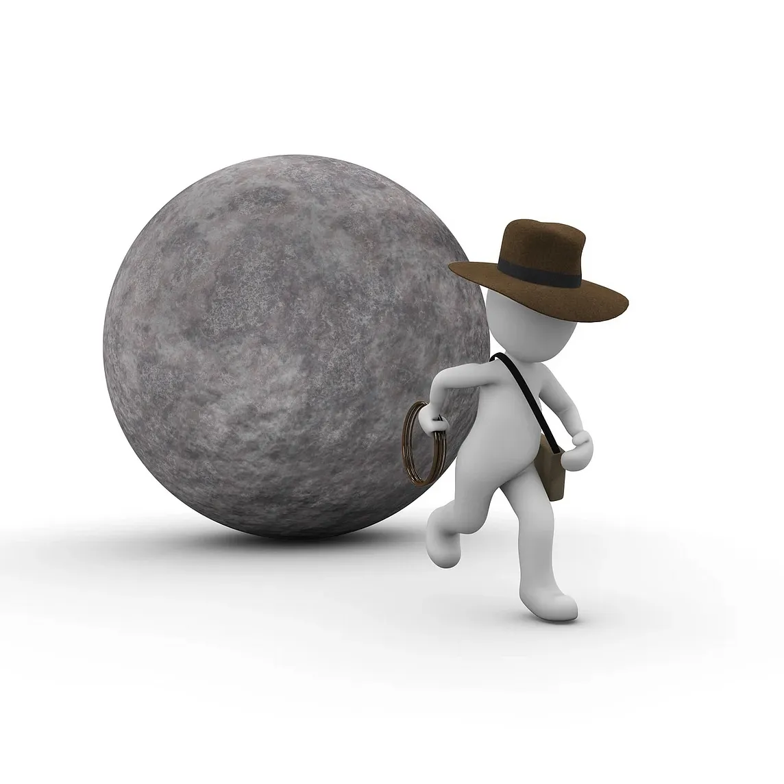 large rock rolling after indiana jones character the way it happened in the movie