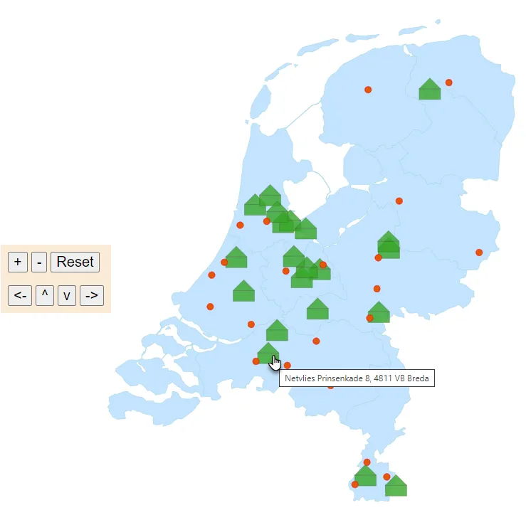 Map Visualization of (office locations in) The Netherlands -using GeoJSON, D3 and SVG