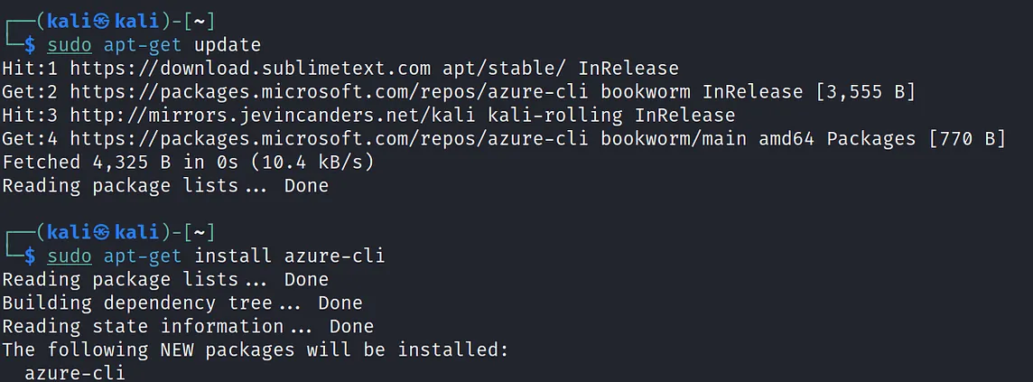 Installing Azure-CLI on Kali Linux Rolling