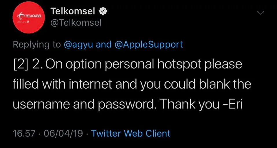 How to activate iPhone Personal Hotspot on Telkomsel?