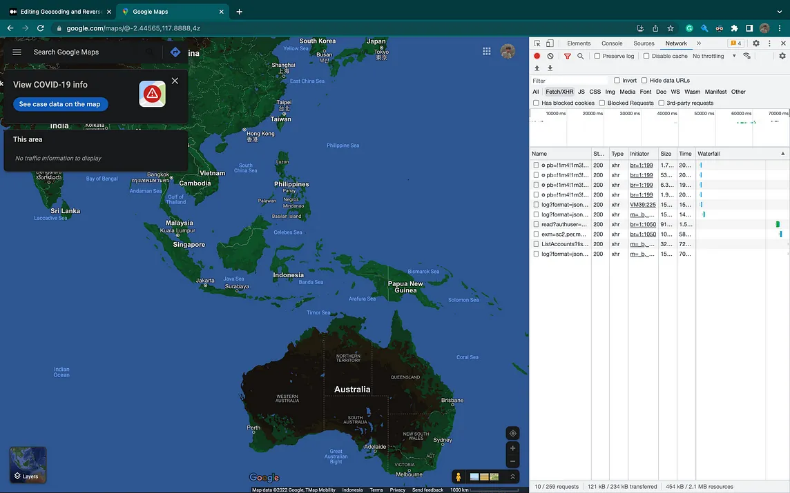 Geocoding and Reverse Geocoding using Google Maps' non-official public API