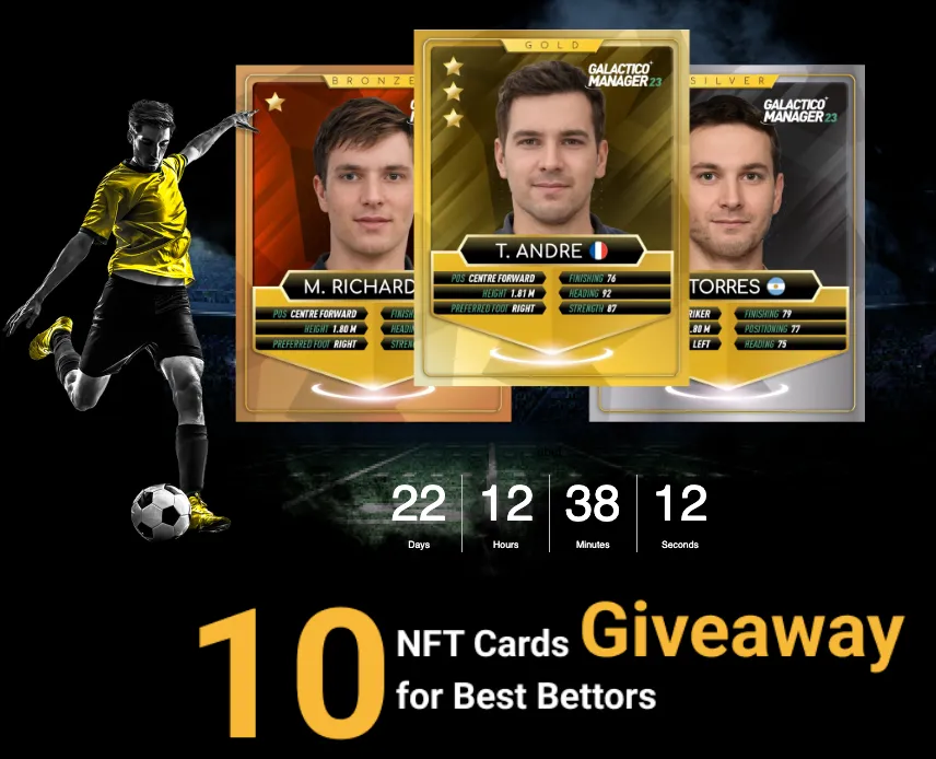 🎲 Bet and collect! 🃏 Score exclusive ⚽️ Football player NFTs 🔥