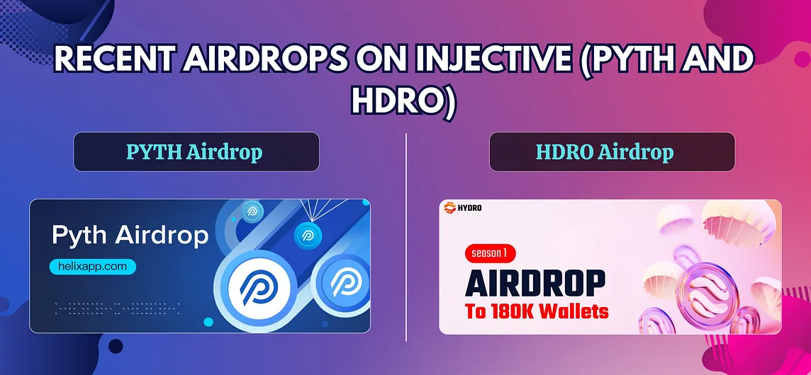 Recent Airdrops on Injective (Pyth and Hdro)